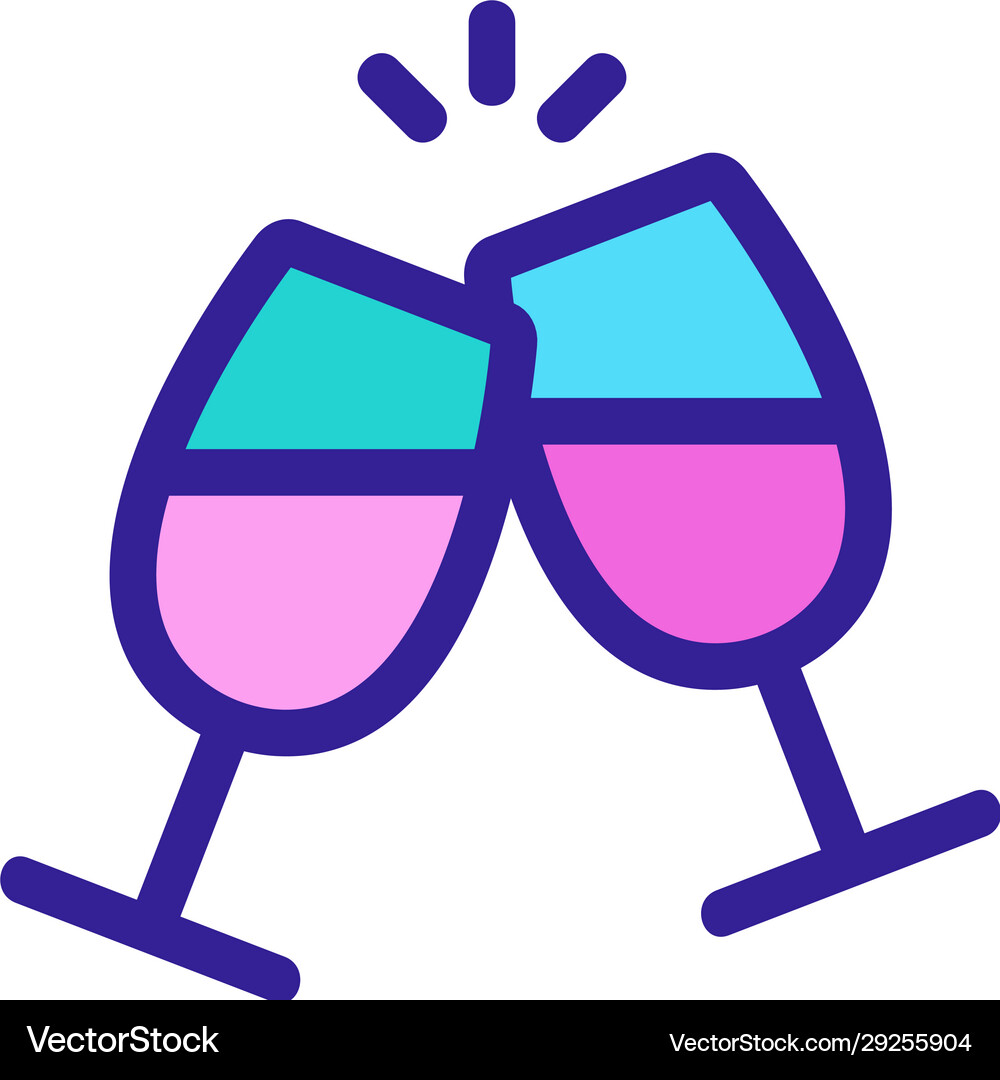 Glasses wine icon isolated contour Royalty Free Vector Image