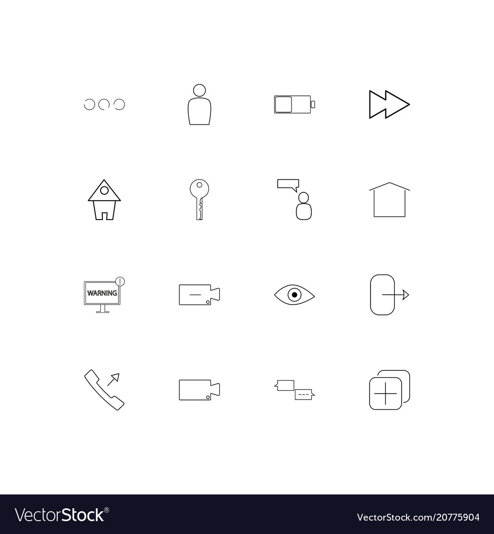 Interface linear thin icons set outlined simple