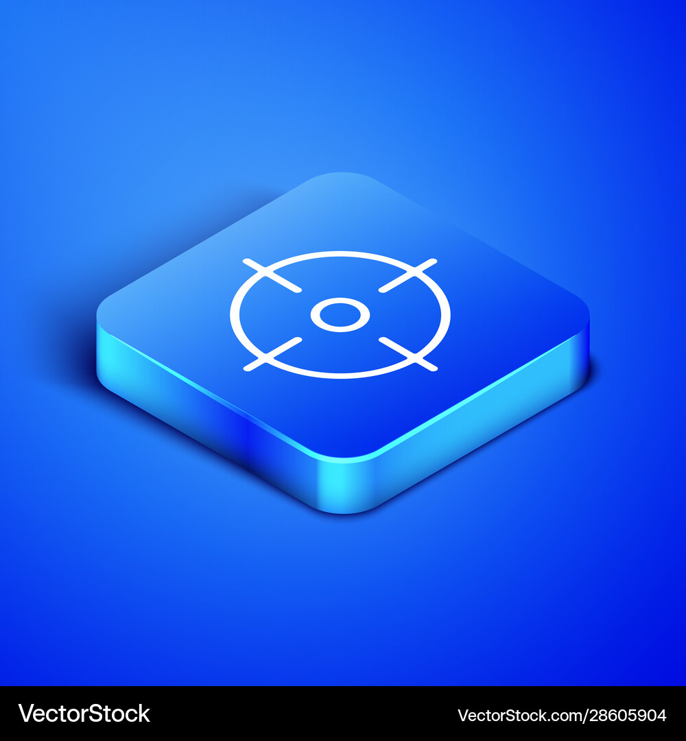 Isometric target sport icon isolated on blue Vector Image