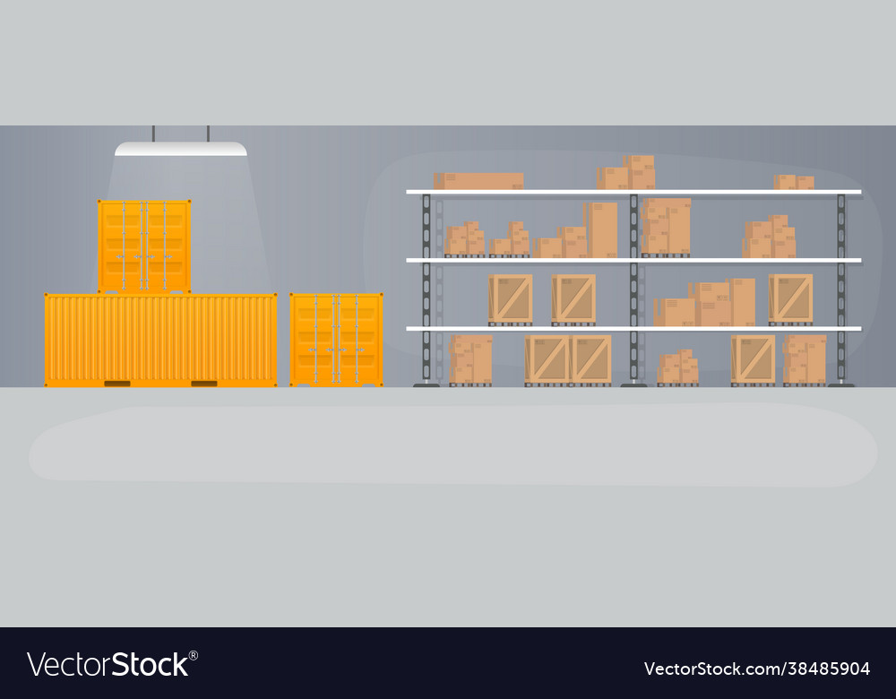 Large warehouse with drawers rack