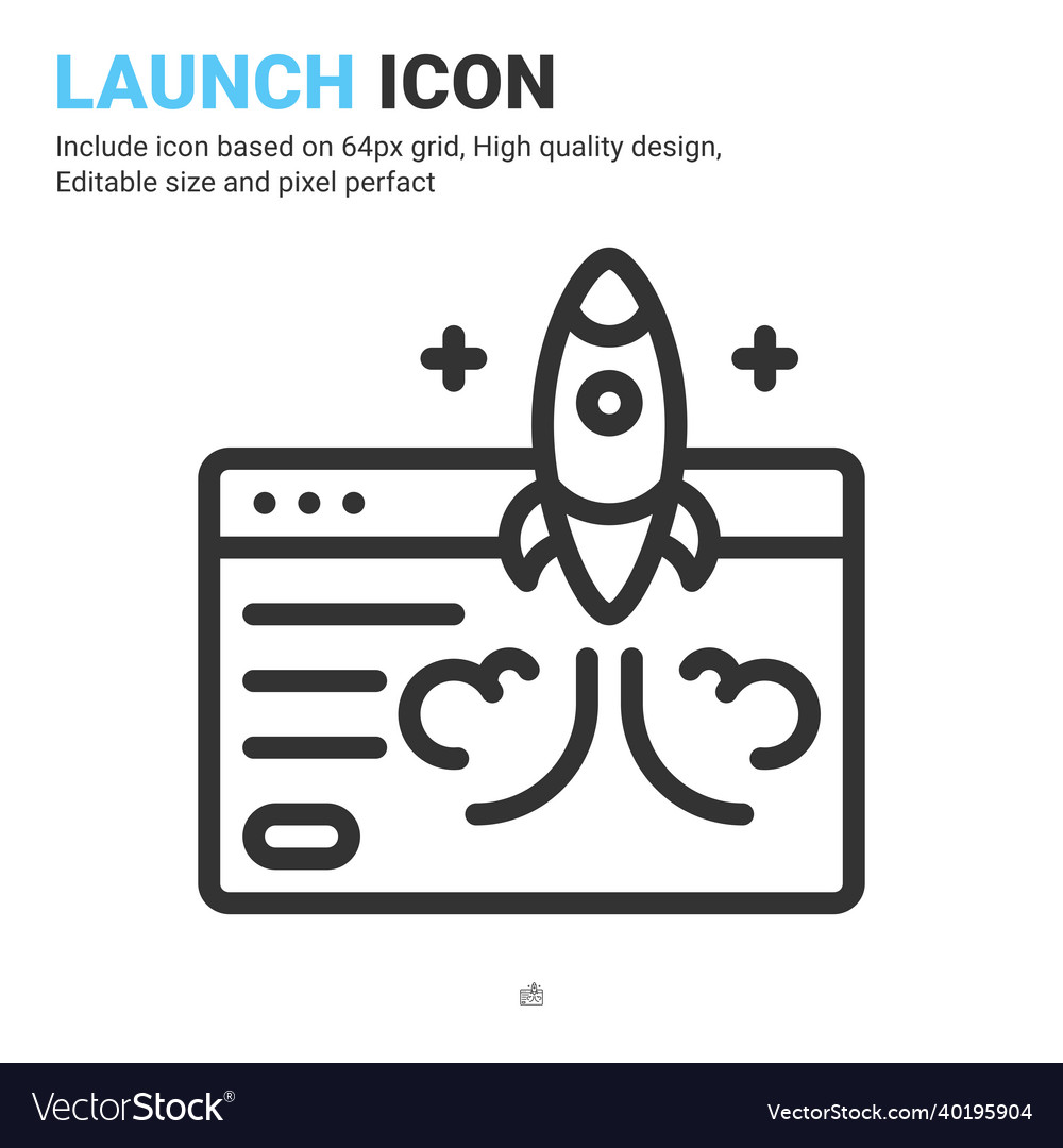 Launch icon with outline style isolated vector image Launch icon with outline style isolated