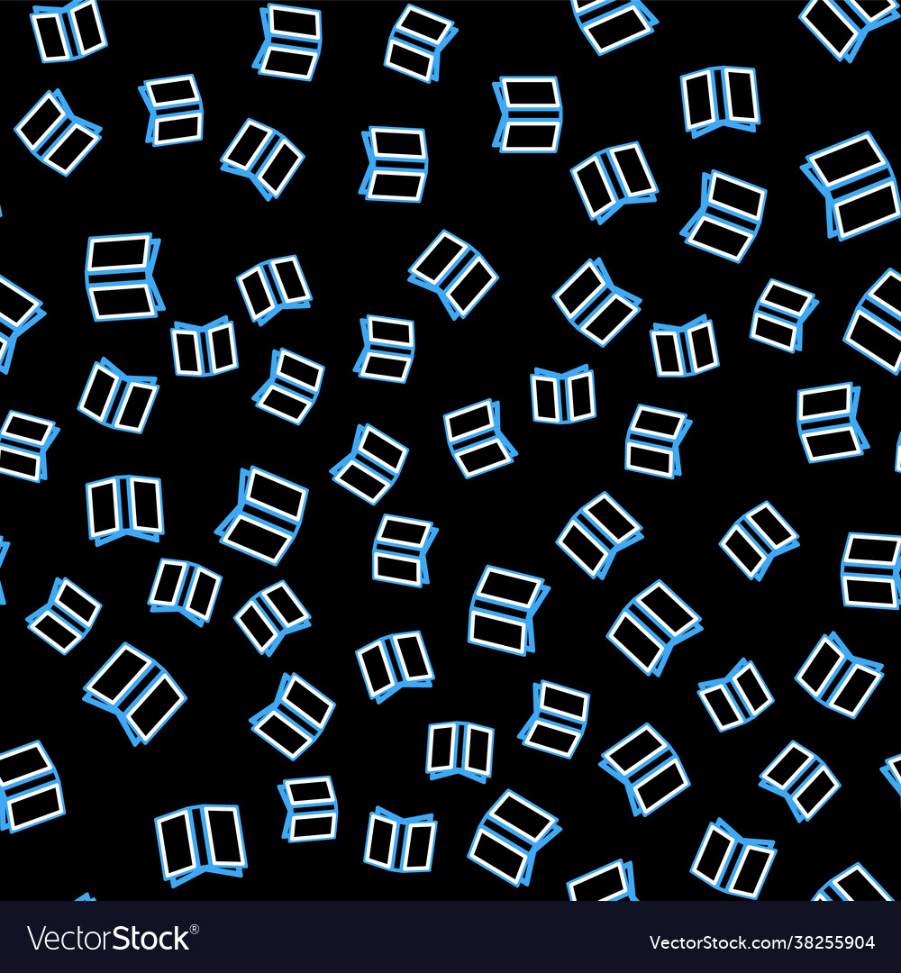Line open book icon isolated seamless pattern vector image Line open book icon isolated seamless pattern