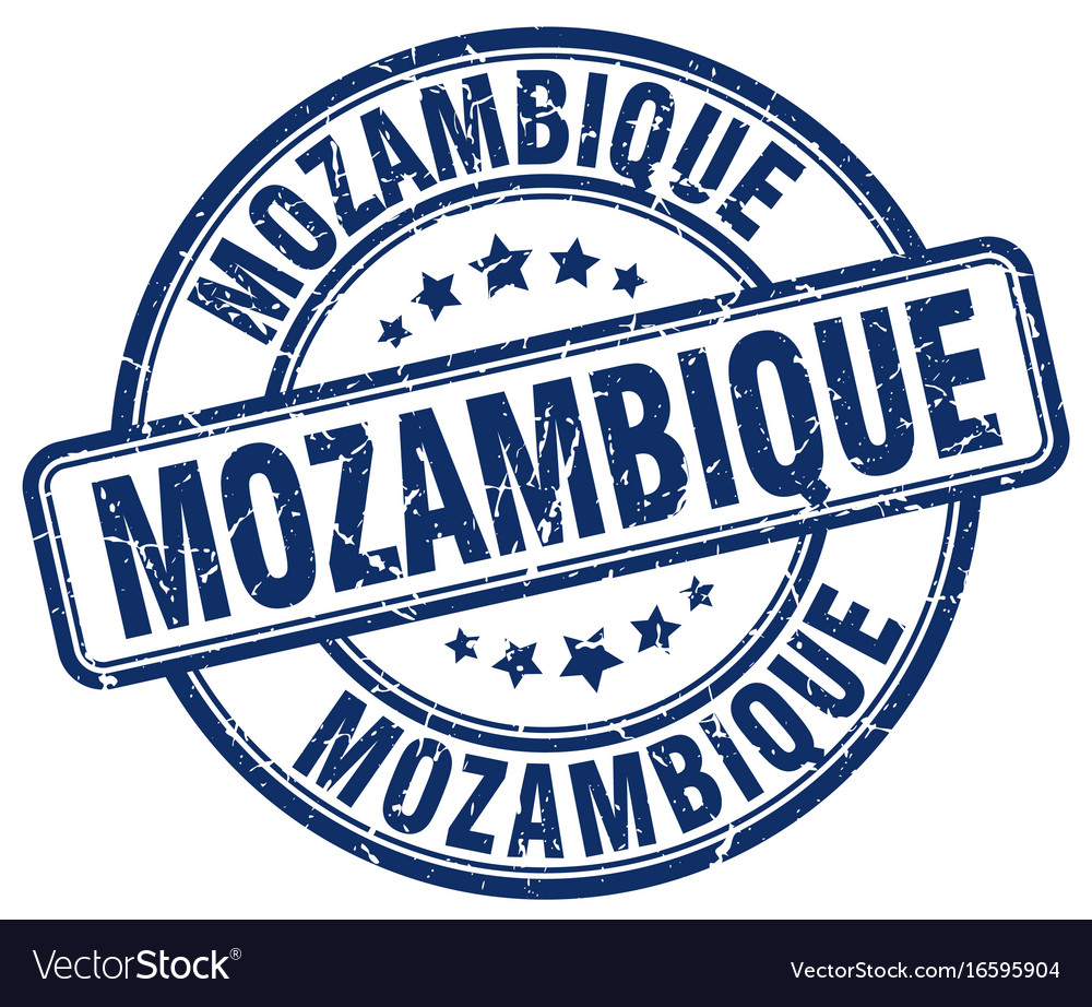 Mozambique blue grunge round vintage rubber stamp Vector Image