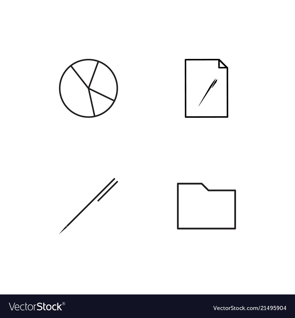 Office linear icons set simple outline
