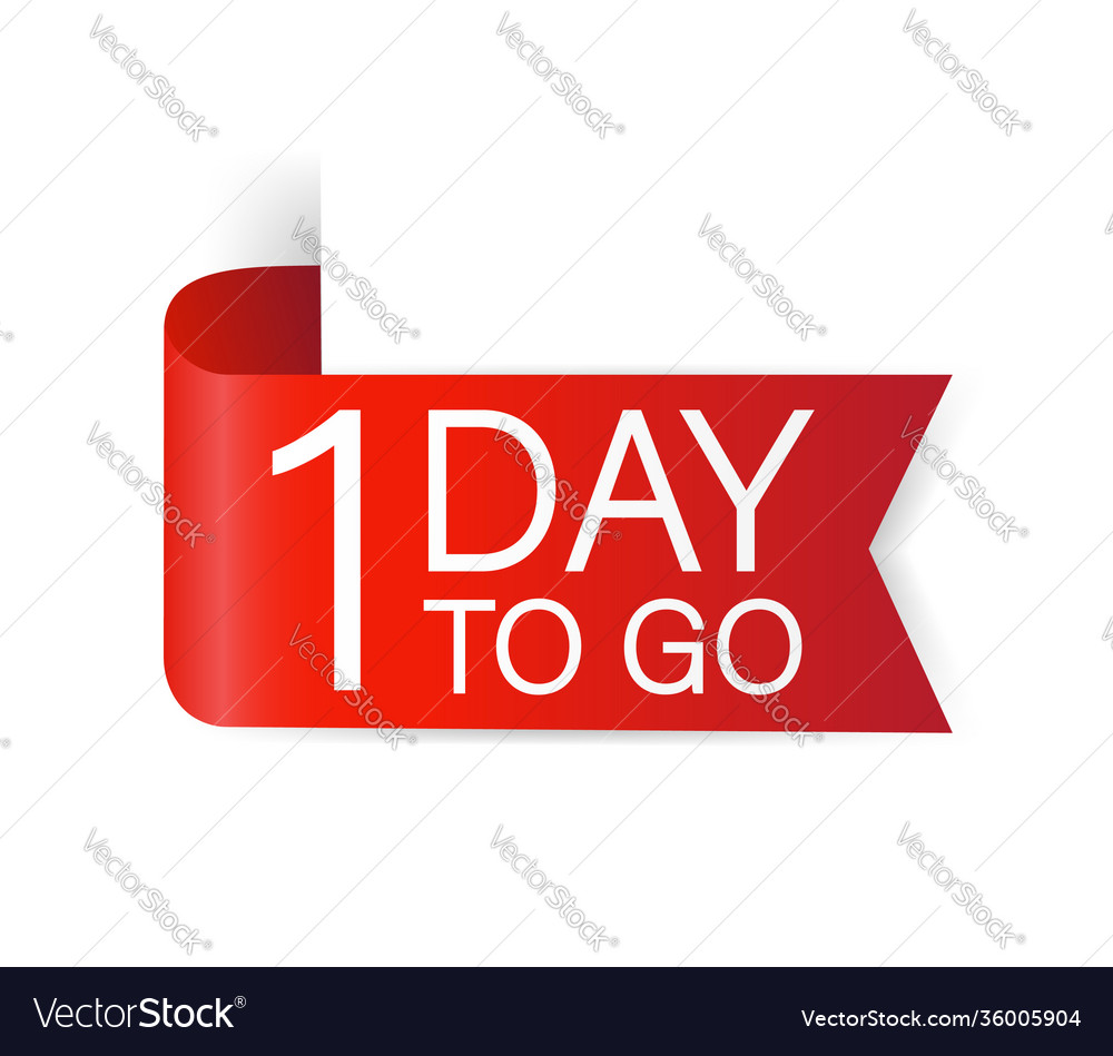 One Day Left - Red Countdown Label