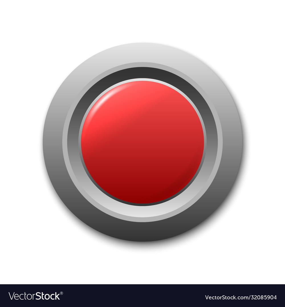 Red circle button template for your design Vector Image