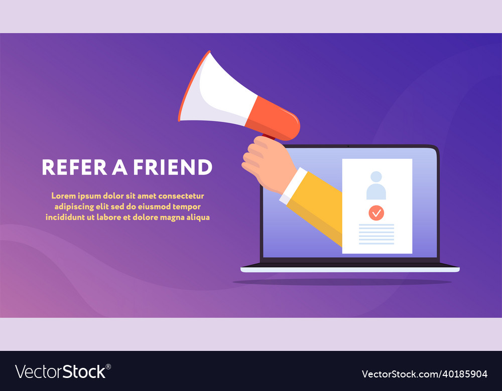 Referral program with copy space