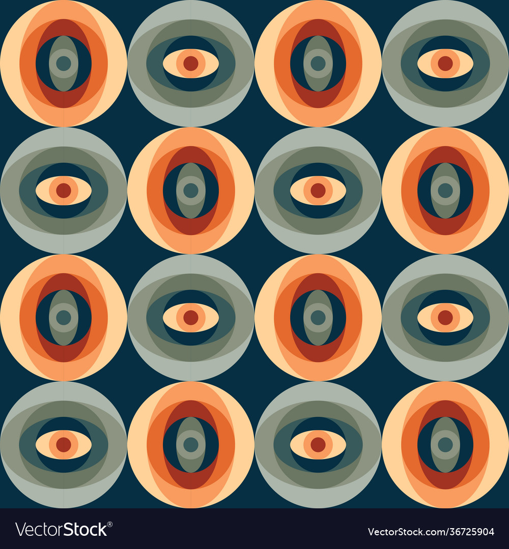 Retro Geometric Circles Pattern