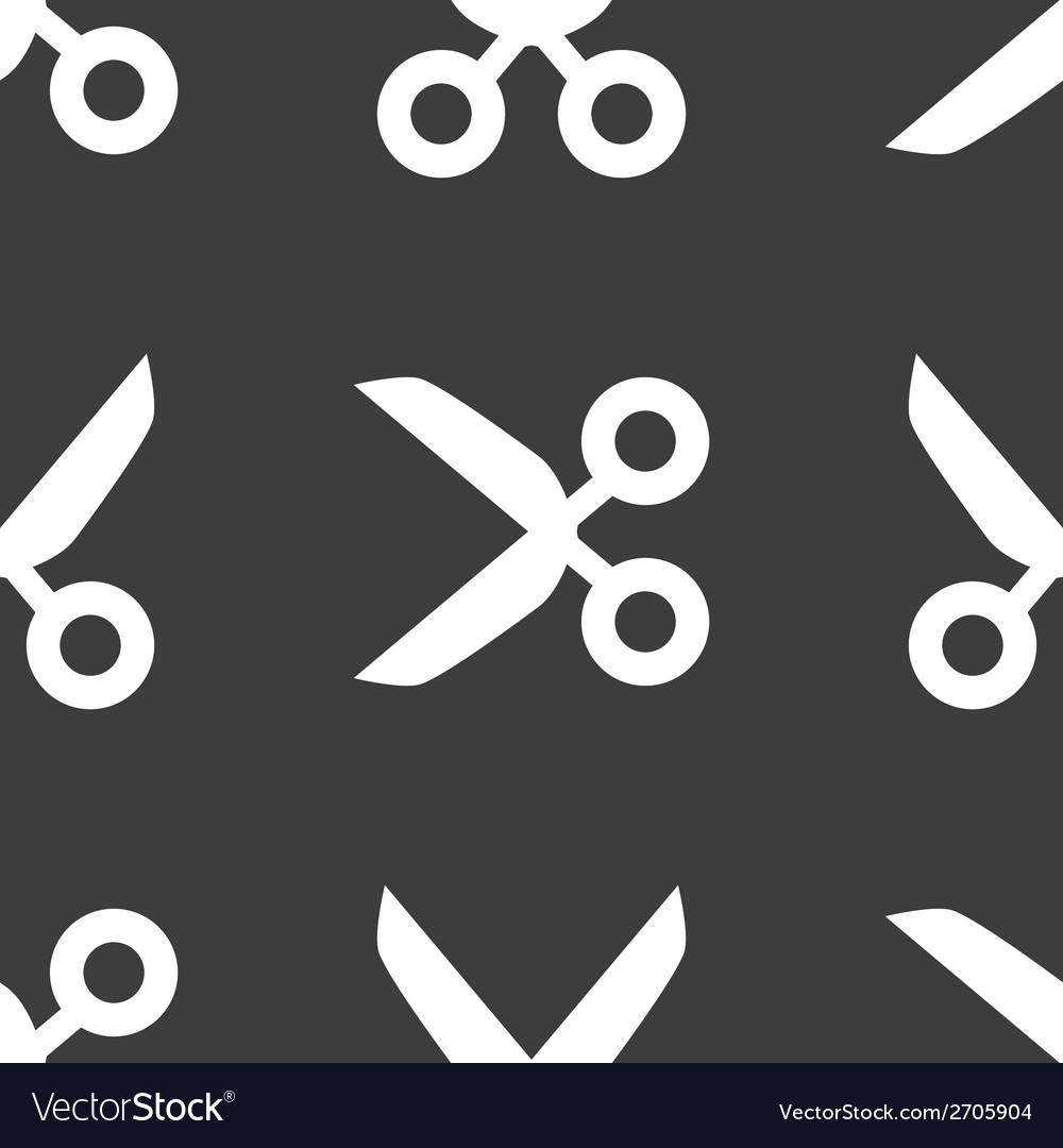 Scissors web icon flat design seamless pattern
