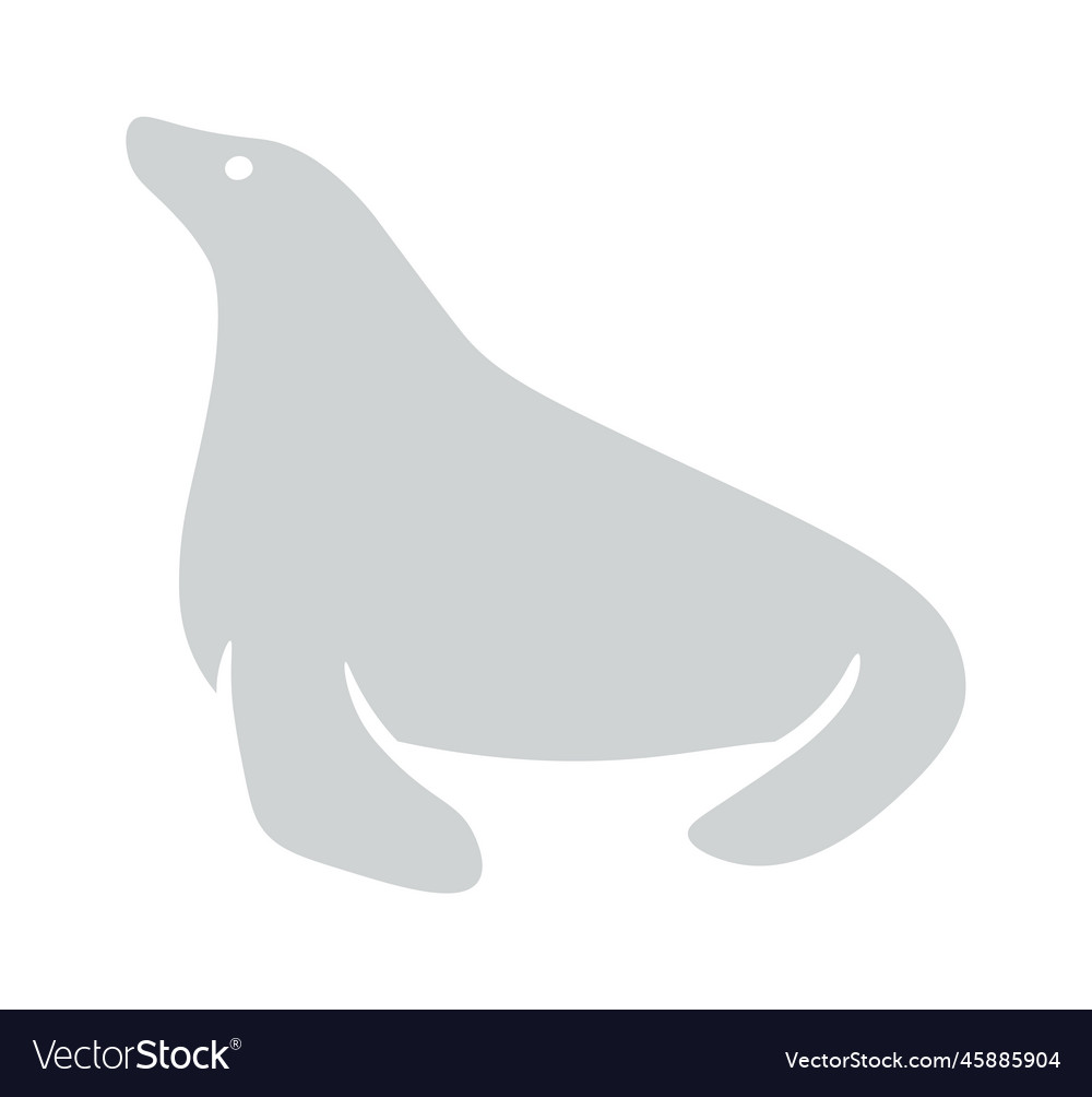 Seal shape flat icon cartoon animal silhouette Vector Image Seal shape flat icon cartoon animal silhouette Vector Image
