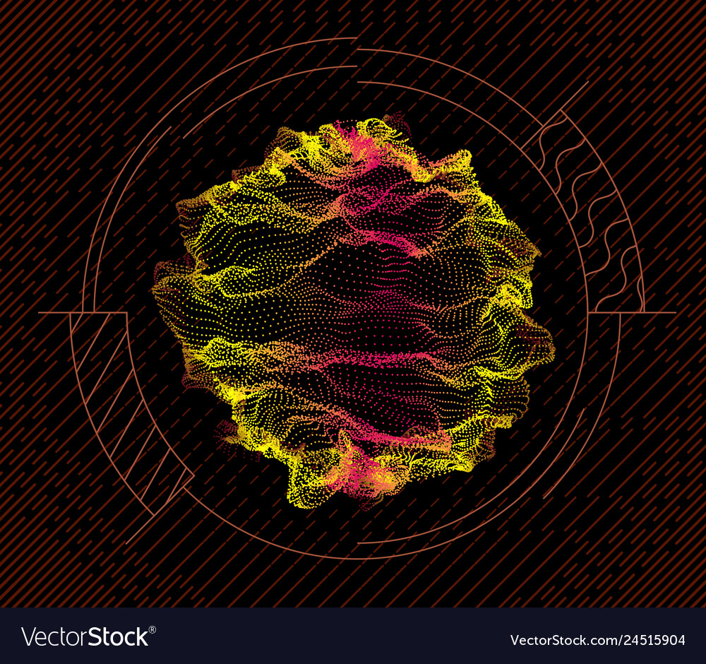 Sphere from particles wave nodes 3d sea flow Vector Image Sphere from particles wave nodes 3d sea flow