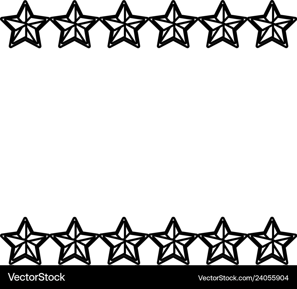 Stars frame white background black Royalty Free Vector Image