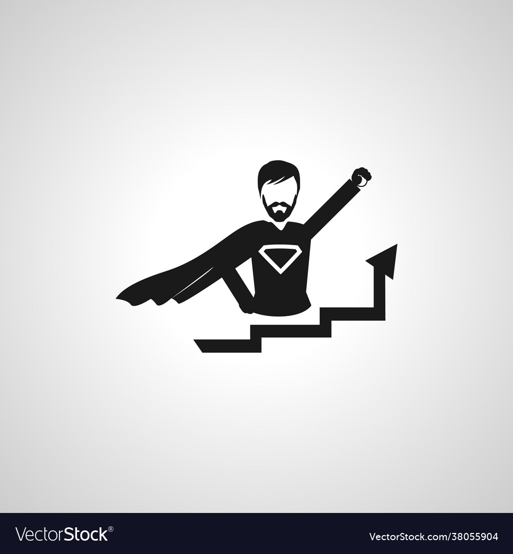 Success startup icon with lider isolated