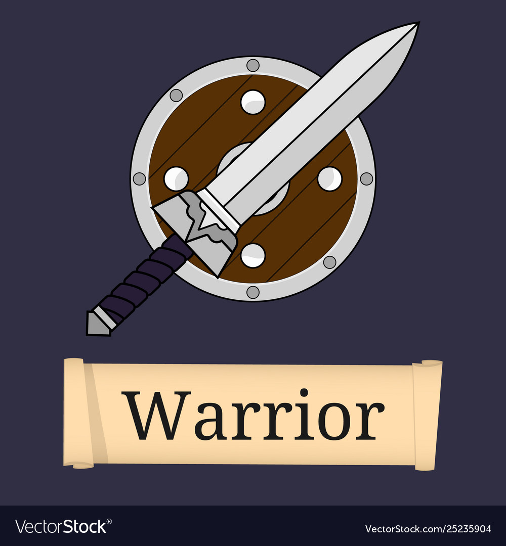 Template game character class warrior vector image Template game character class warrior