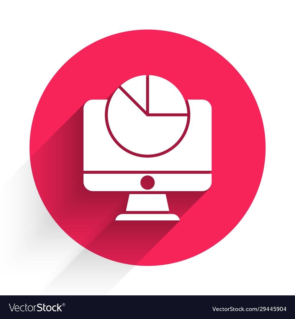 White computer monitor with graph chart icon