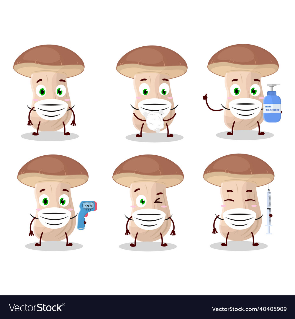 A picture of brown cap boletus cartoon design