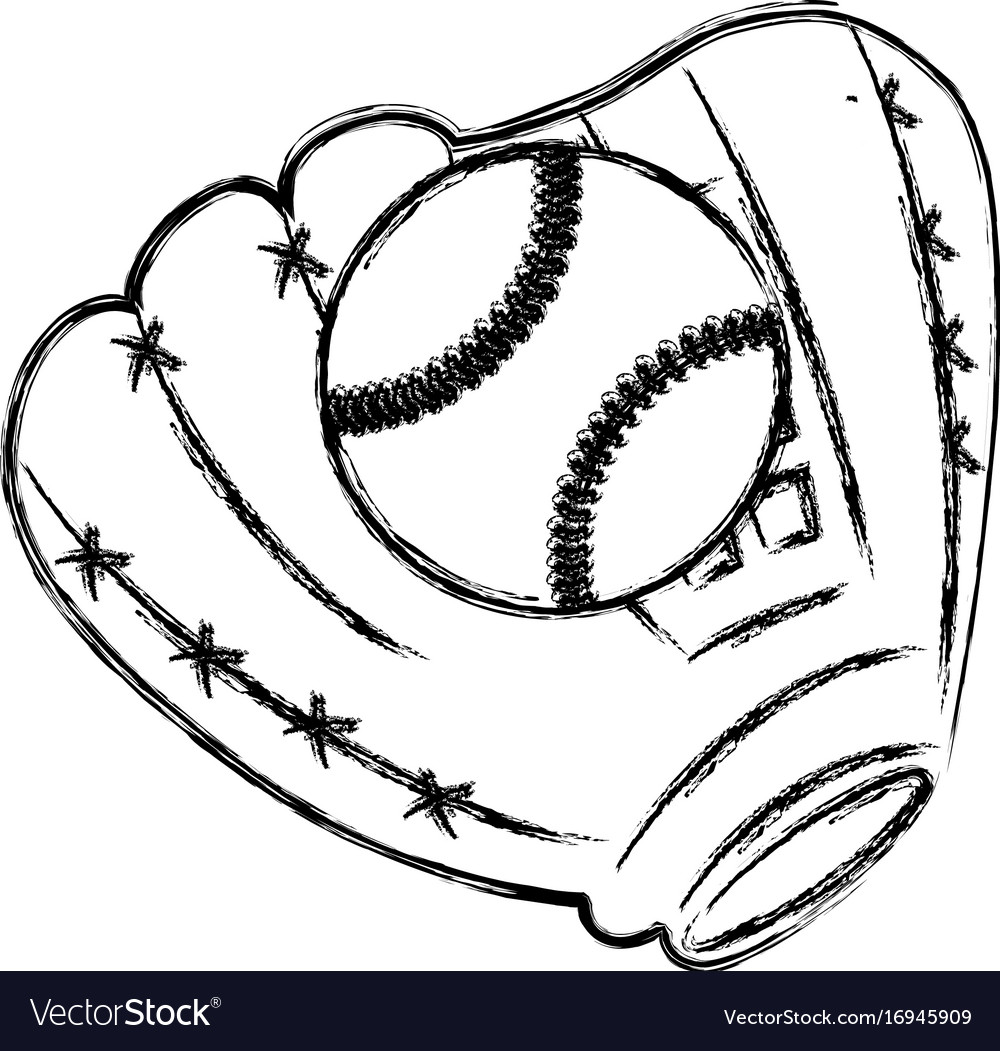 Baseball glove with ball Royalty Free Vector Image