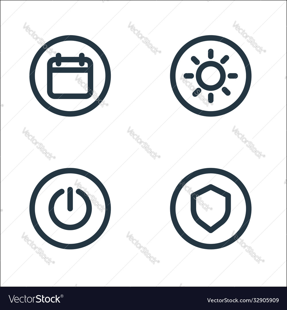 Basic ui line icons linear set quality vector image Basic ui line icons linear set quality