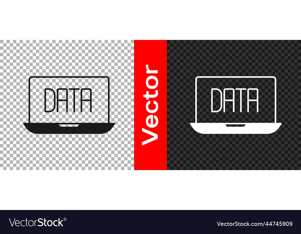 Black data analysis icon isolated on transparent vector image Black data analysis icon isolated on transparent