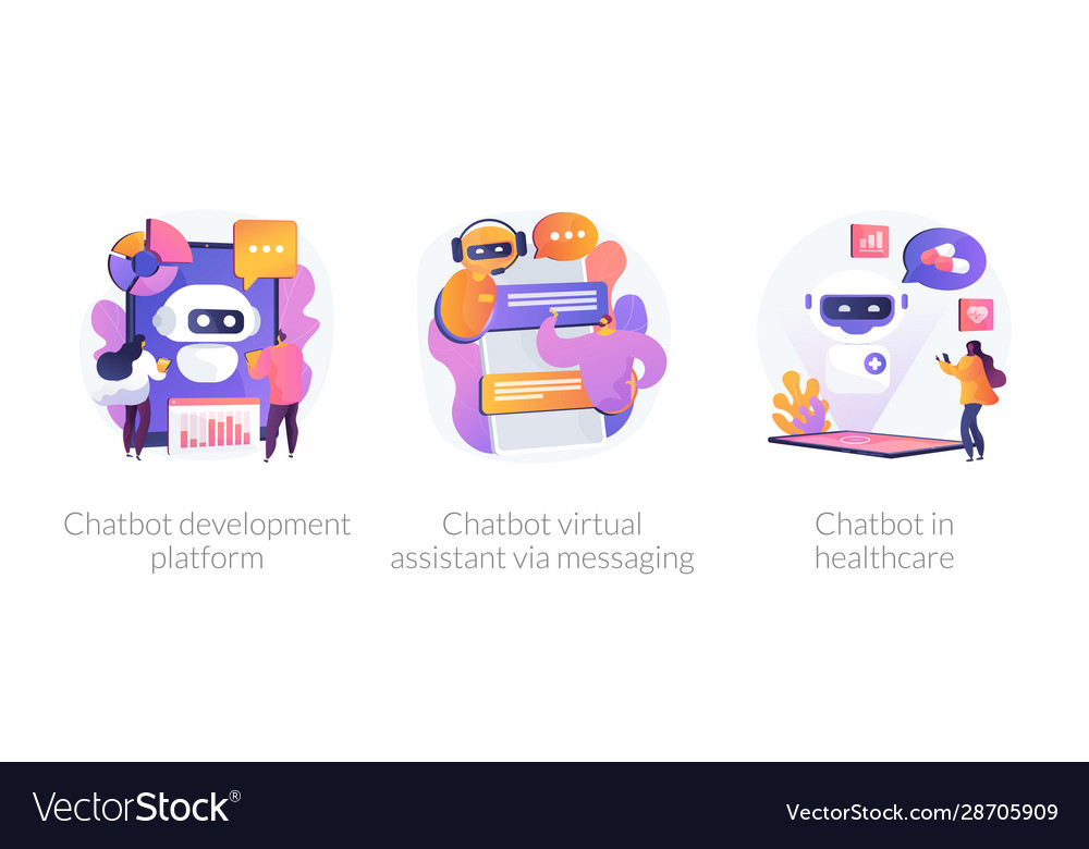 Chatbot assistant concept metaphors vector image Chatbot assistant concept metaphors