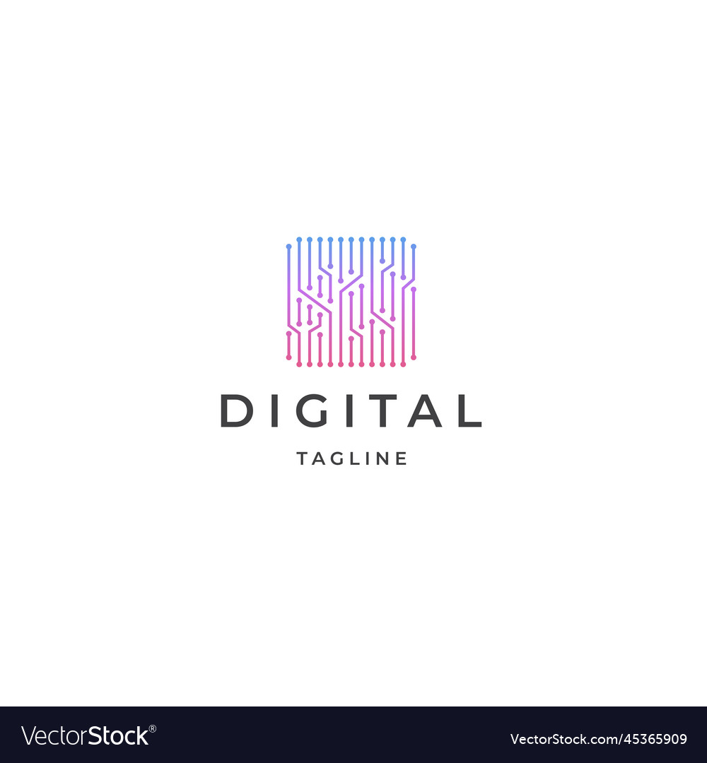 Circuit board data tech logo icon design template vector image Circuit board data tech logo icon design template