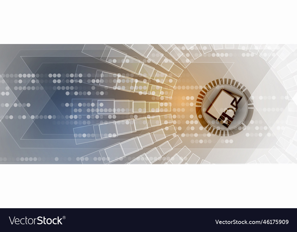 Cybersecurity and information or network vector image Cybersecurity and information or network