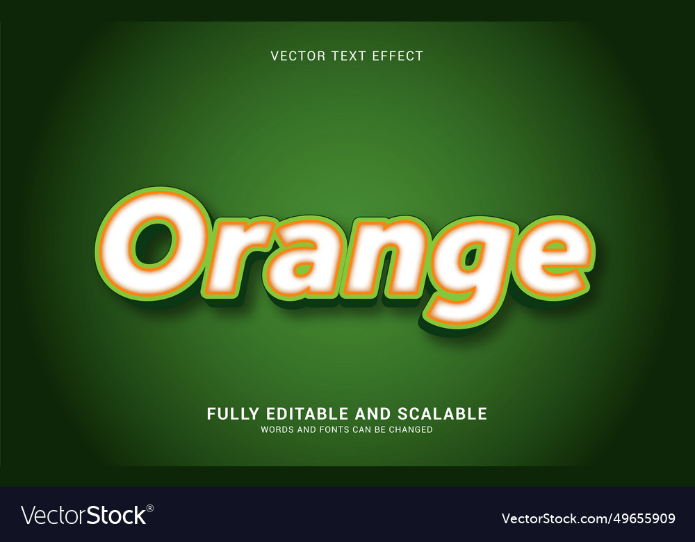 Editable text effect orange style Royalty Free Vector Image