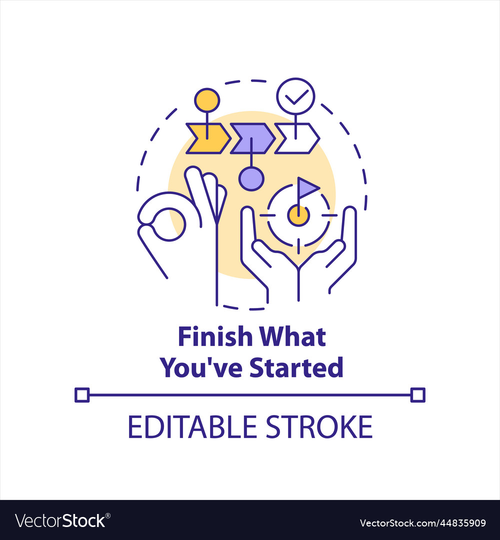 Finish what you started concept icon Royalty Free Vector