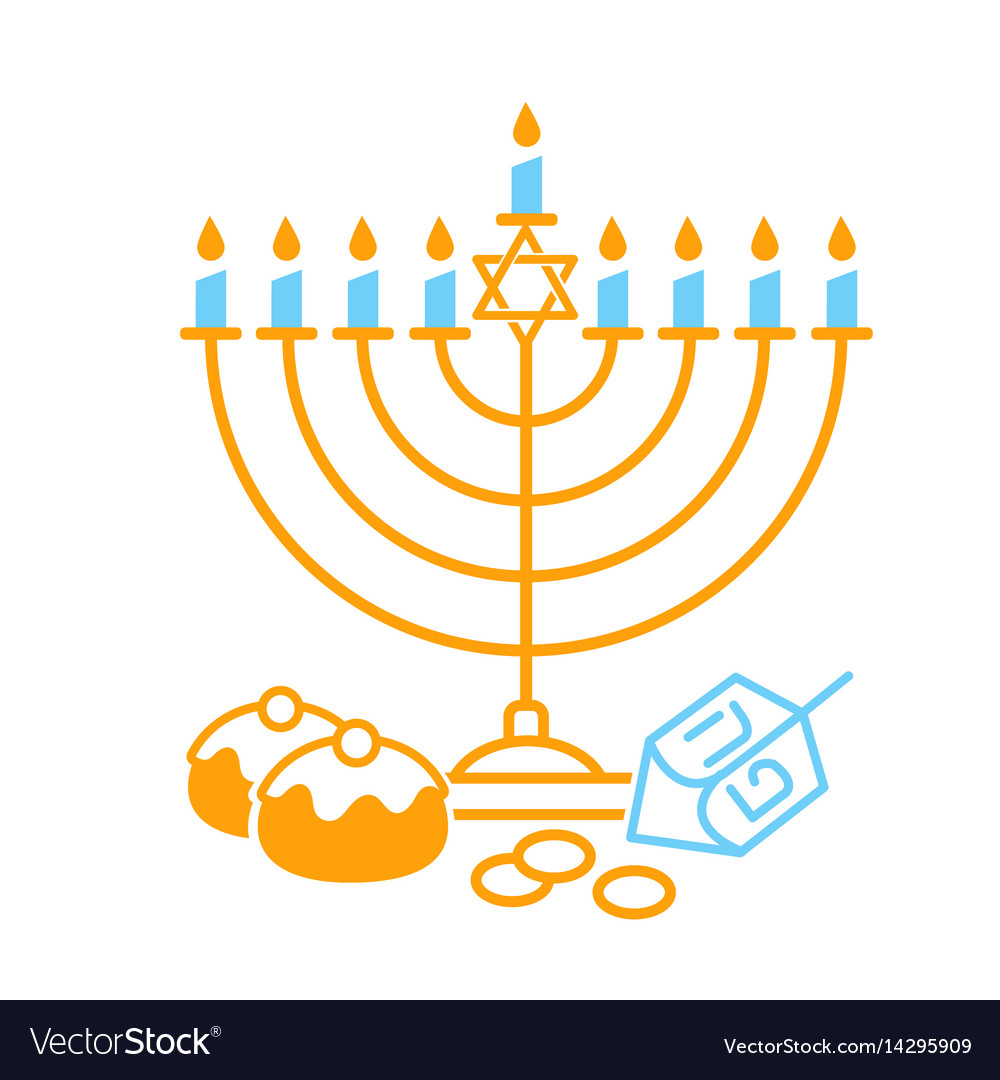 Happy hanukkah on white background Royalty Free Vector Image