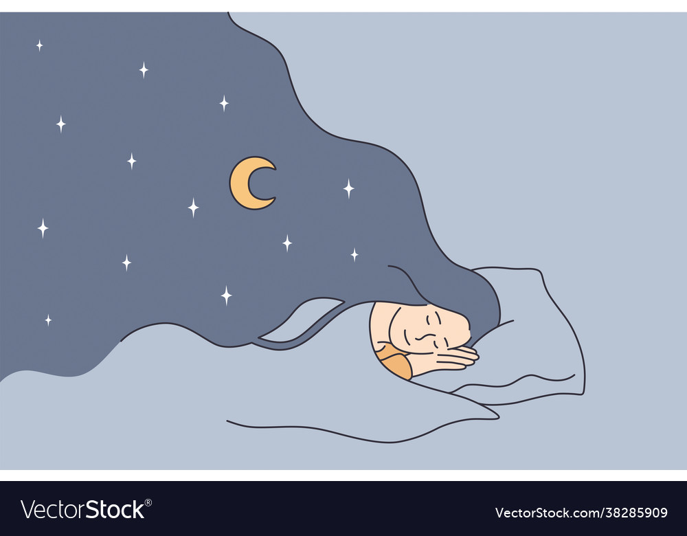 Having Sweet Dreams At Night Concept Royalty Free Vector