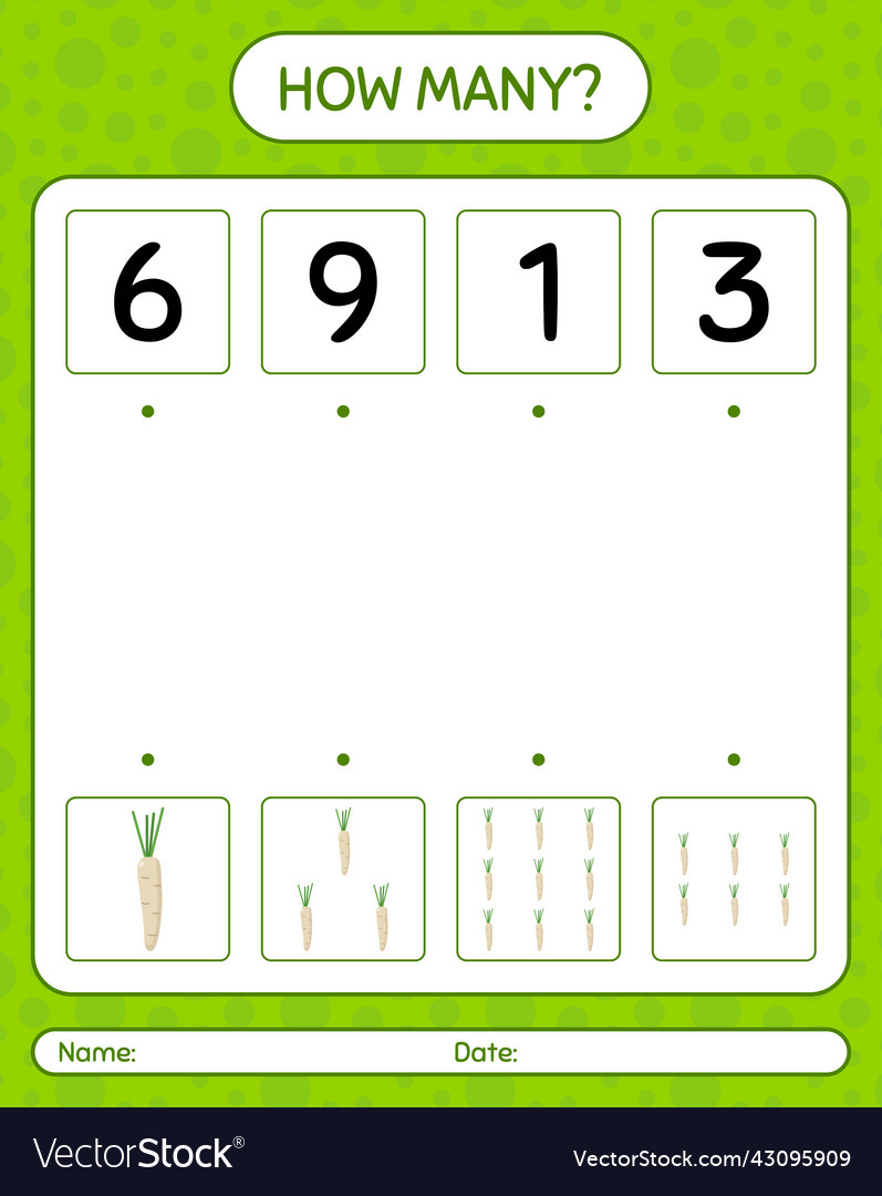How many counting game with hamburg parsley Vector Image How many counting game with hamburg parsley