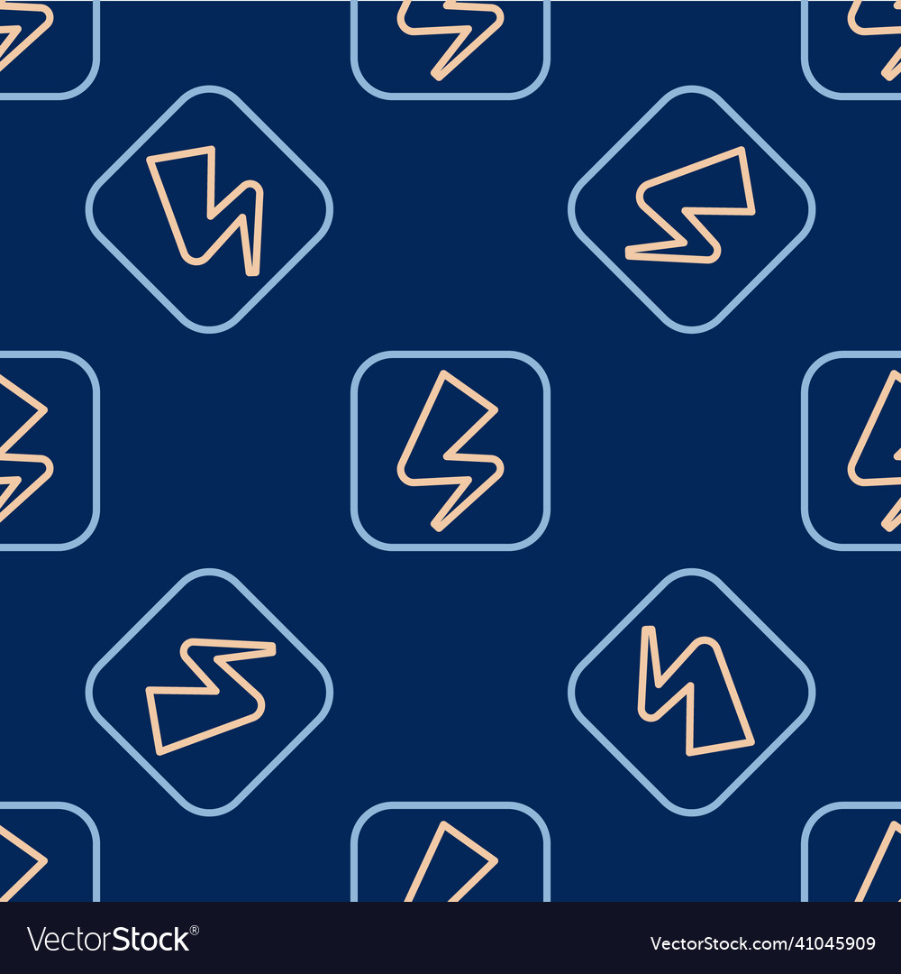 Line lightning bolt icon isolated seamless pattern vector image Line lightning bolt icon isolated seamless pattern