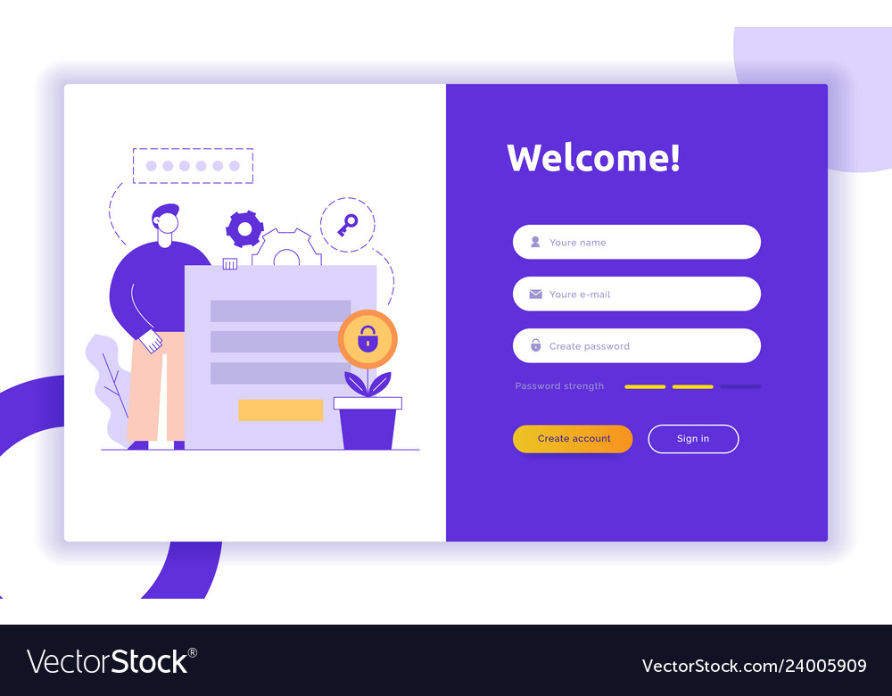 Login ui ux design concept