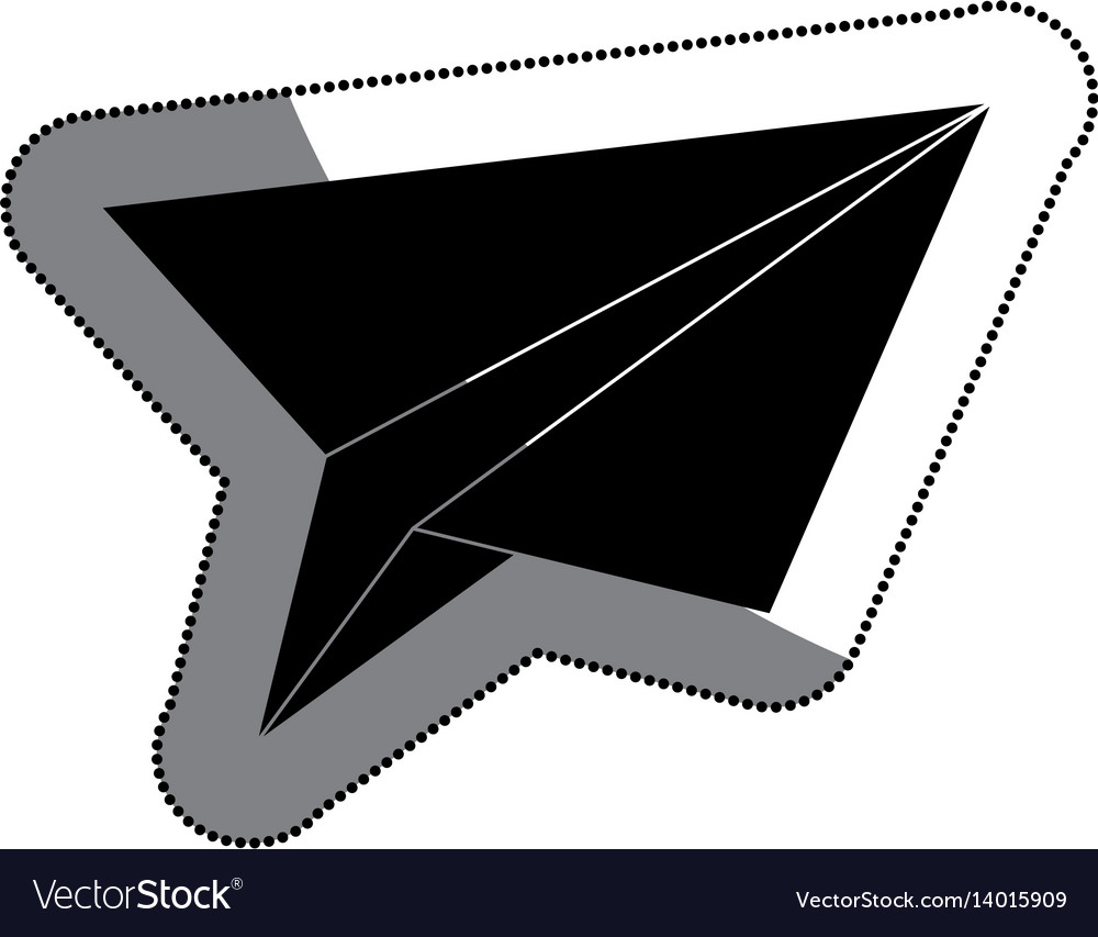 Plane with paper isolated icon