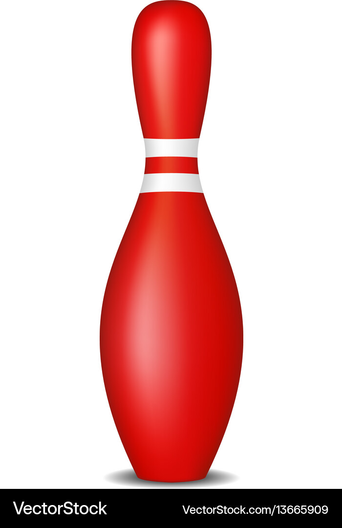 Red Bowling Pin with Stripes Royalty Free Vector Image