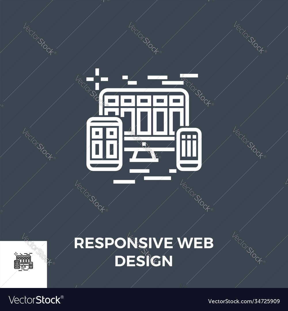 Responsive web design line icon vector image Responsive web design line icon
