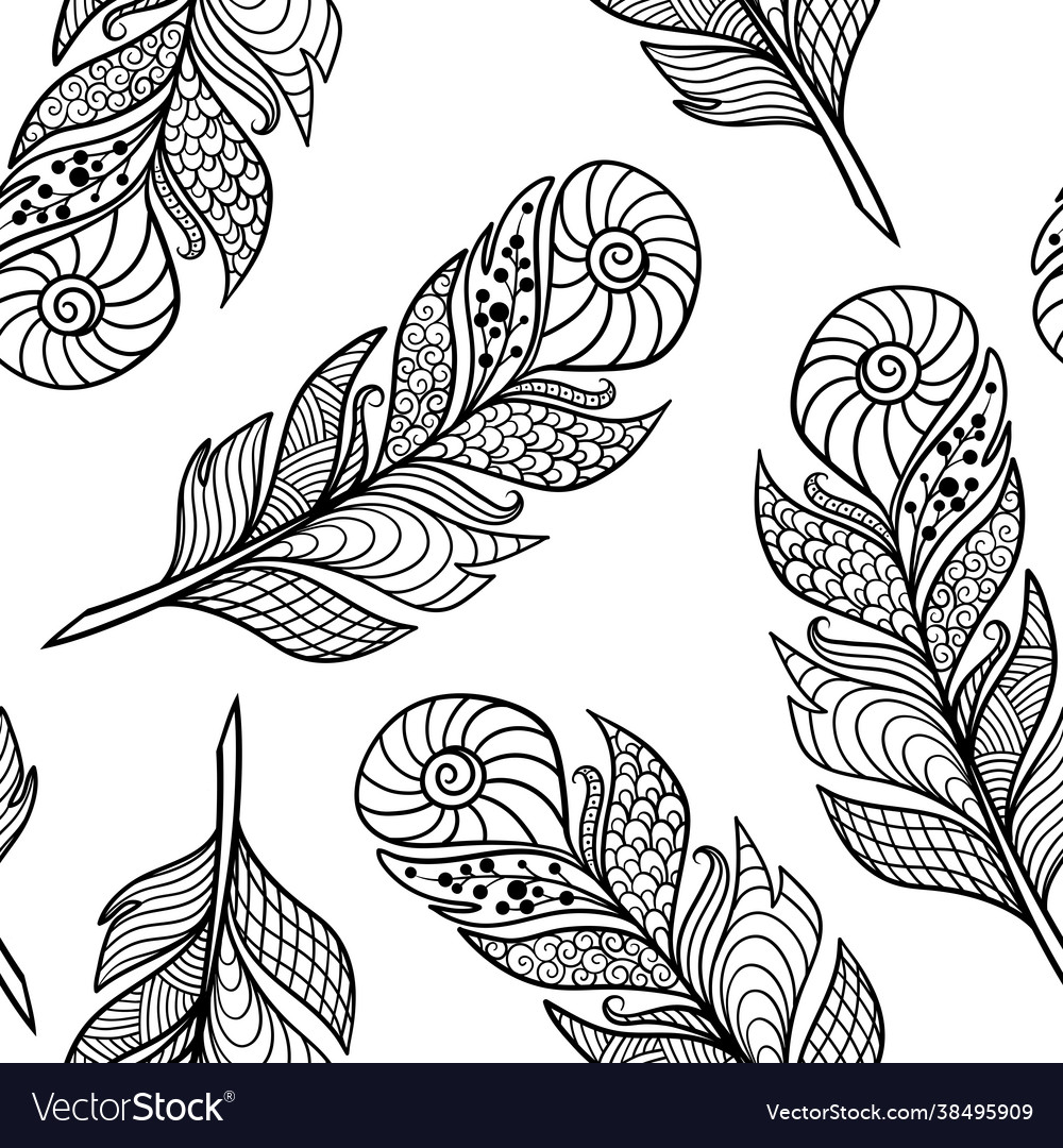 Seamless pattern with abstract zenart style vector image Seamless pattern with abstract zenart style