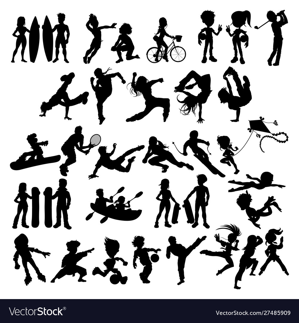 Silhouettes athletes and sportspeople vector image Silhouettes athletes and sportspeople