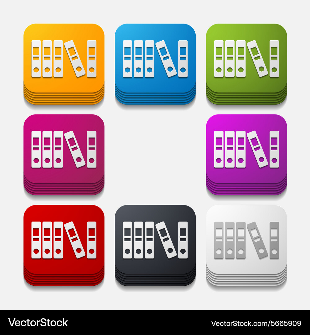 Square button folder Royalty Free Vector Image