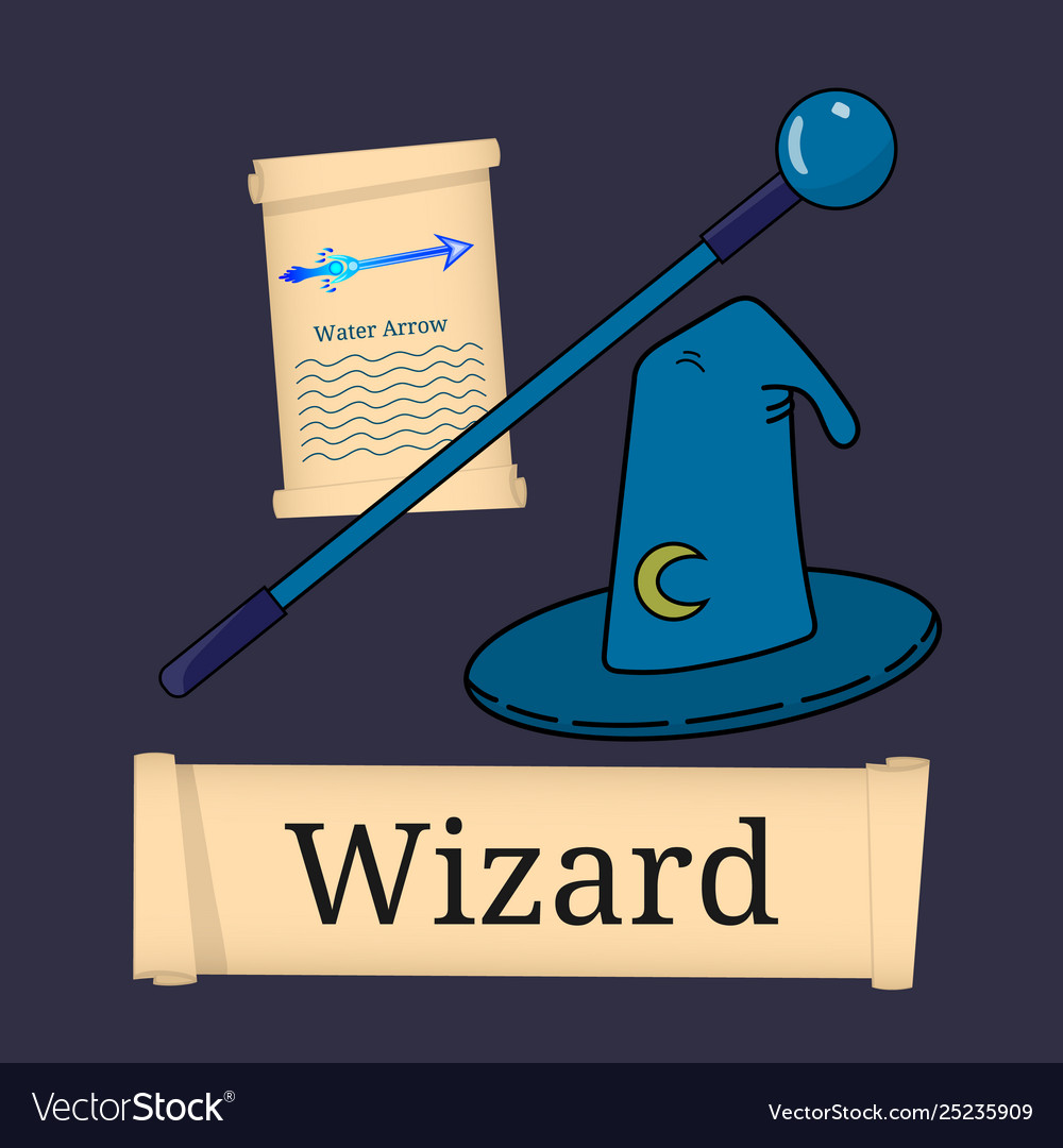 Template game character class wizard vector image Template game character class wizard