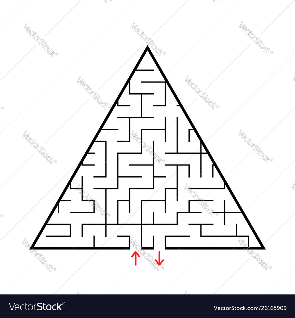Triangular labyrinth with an input and exit vector image Triangular labyrinth with an input and exit