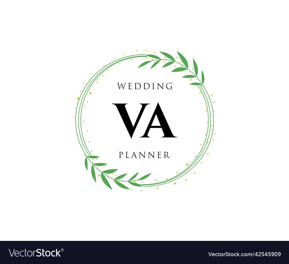 Va initials letter wedding monogram logos