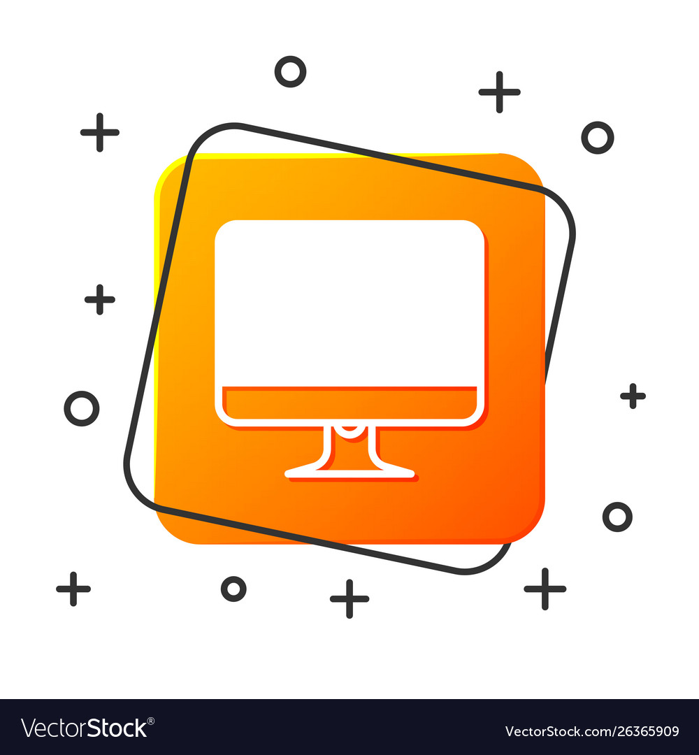 White computer monitor screen icon isolated Vector Image White computer monitor screen icon isolated