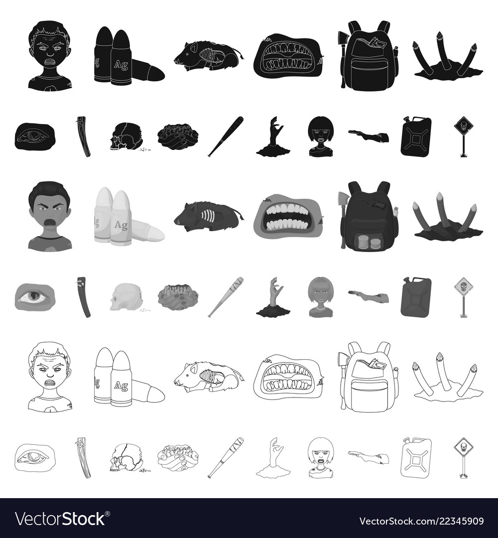 Zombie and Attribute Icon Set