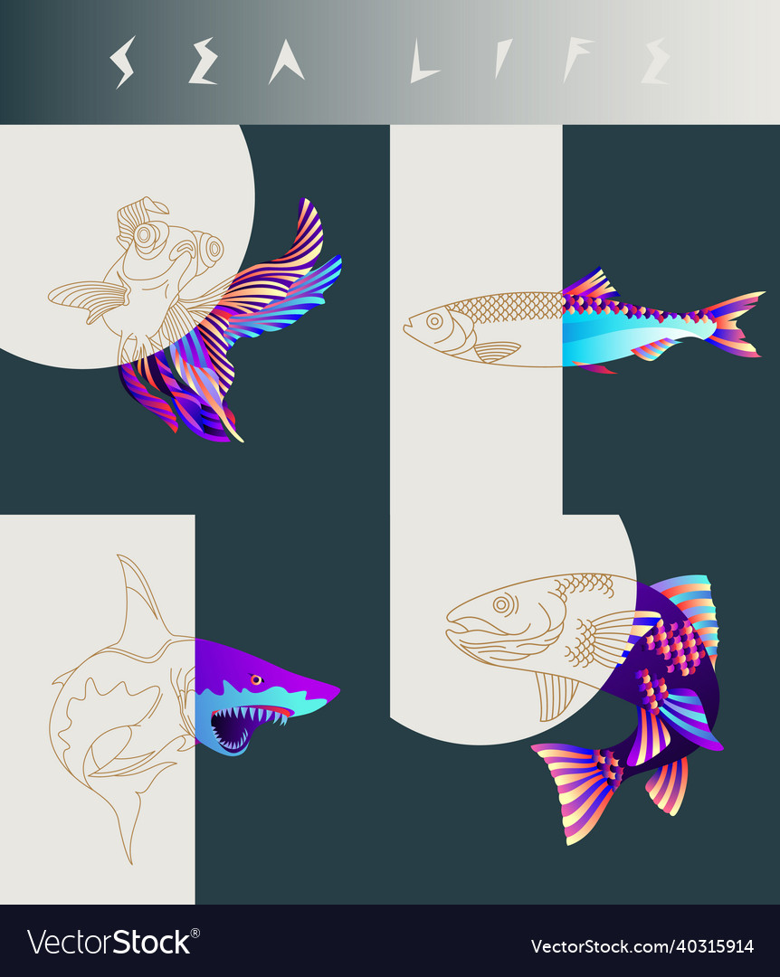 Abstract fish Royalty Free Vector Image - VectorStock