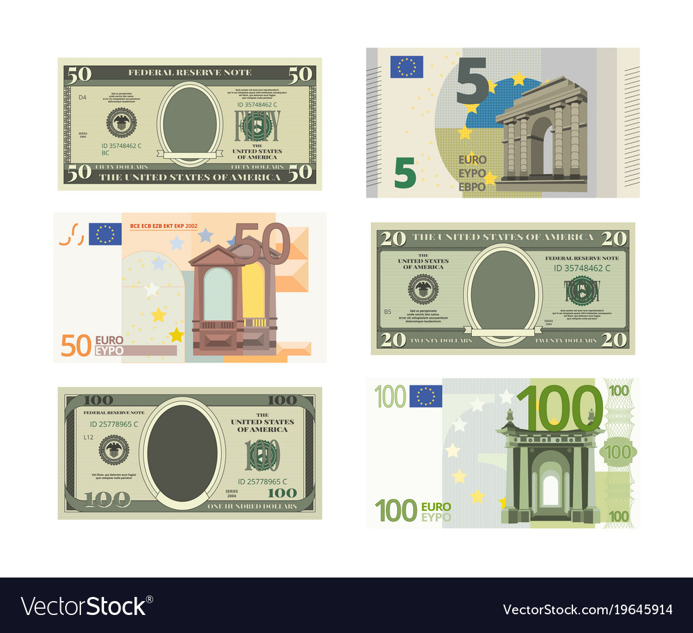 fake dollars and euro royalty free vector image