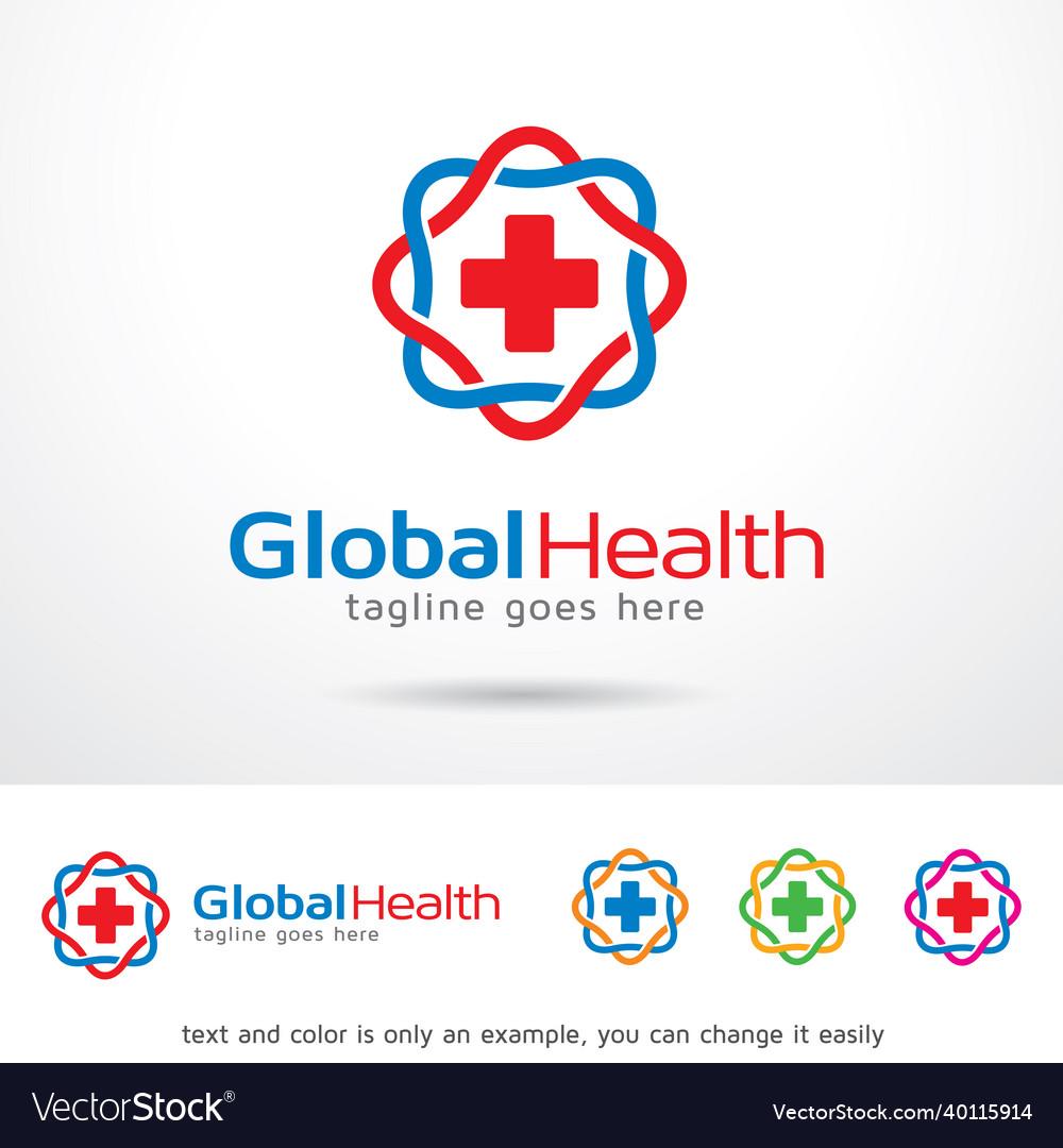 Global health logo template Royalty Free Vector Image