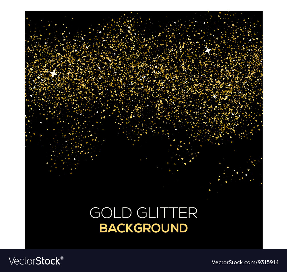 Gold confetti glitter on black background Vector Image