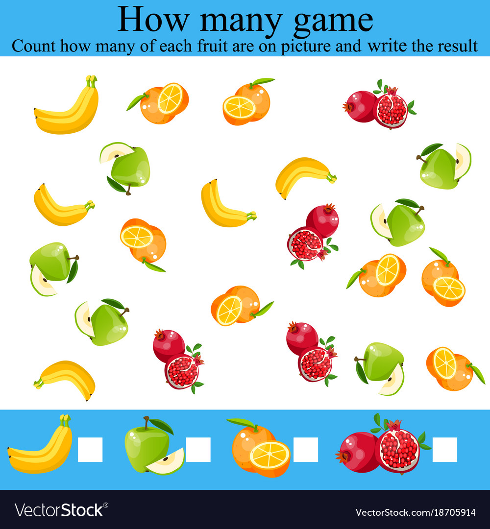 How many objcets game Royalty Free Vector Image