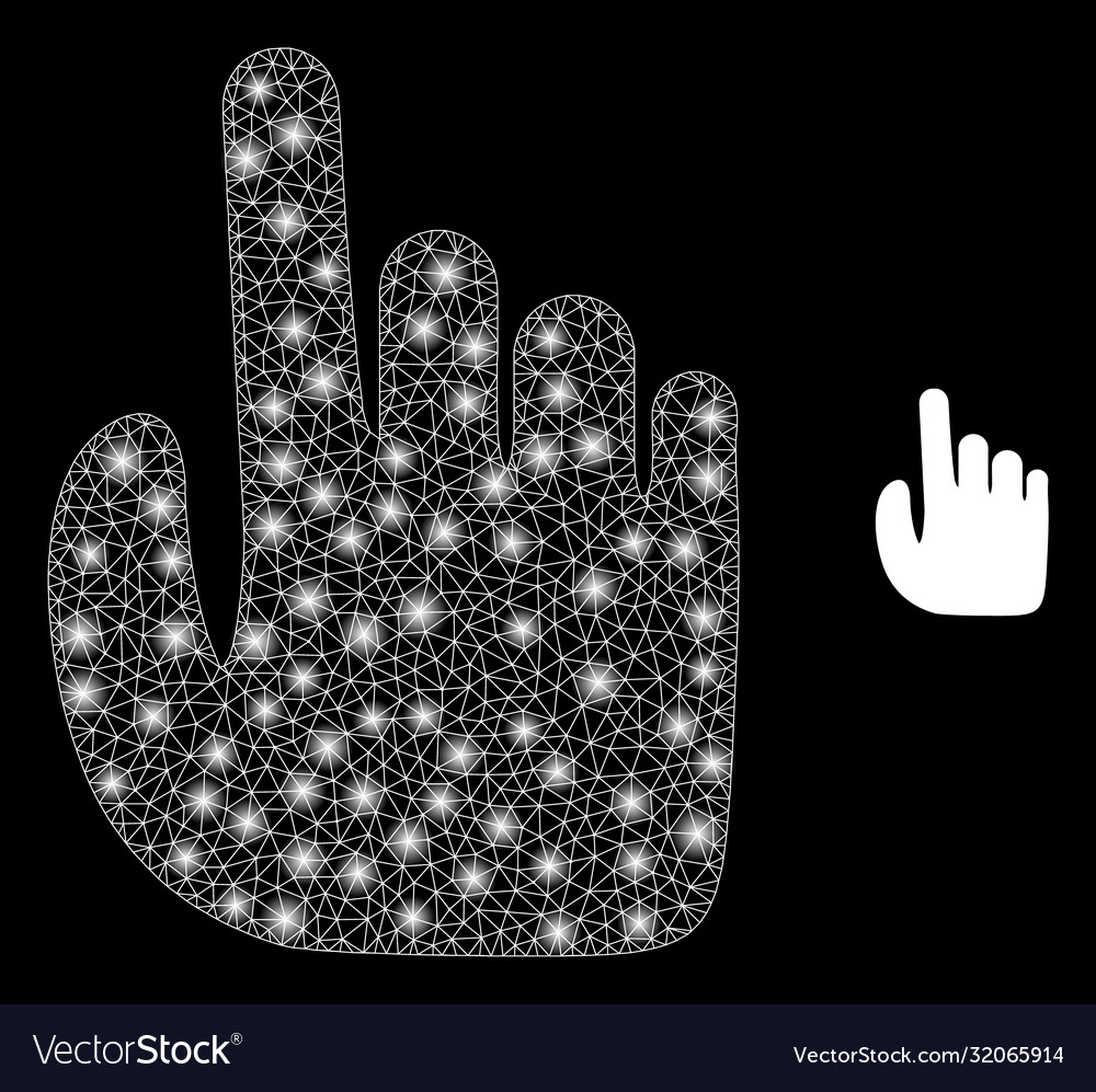 Index finger - bright web network with glare spots